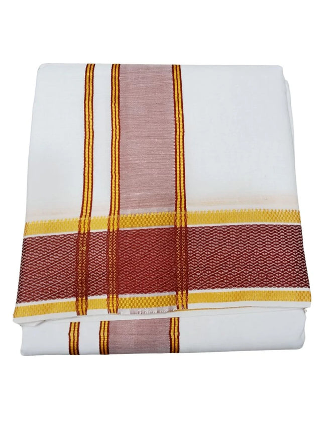 Men Cotton 4 Inch Gemini Pet Panchakacham Dhoti 10x6