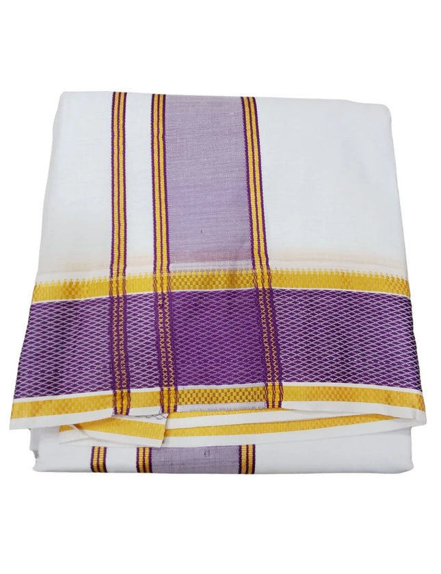 Men Cotton 4 Inch Gemini Pet Panchakacham Dhoti 10x6