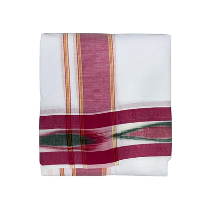 MEN COTTON 5 INCH POCHAMPALLI BORDER PANCHAKACHAM DHOTI - 9X5