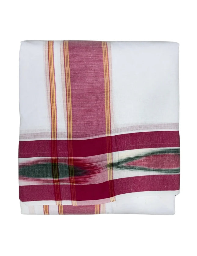 MEN COTTON 5 INCH POCHAMPALLI BORDER PANCHAKACHAM DHOTI - 9X5