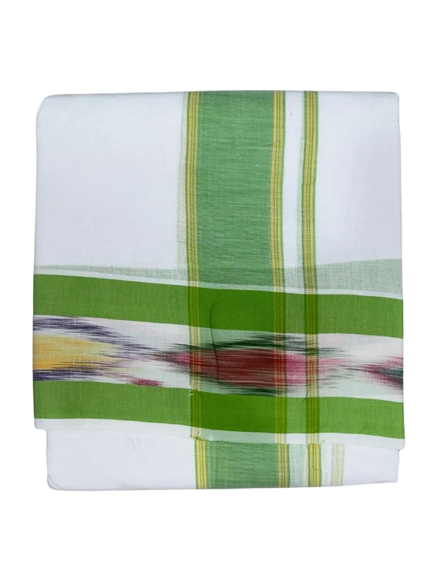 MEN COTTON 5 INCH POCHAMPALLI BORDER PANCHAKACHAM DHOTI - 9X5
