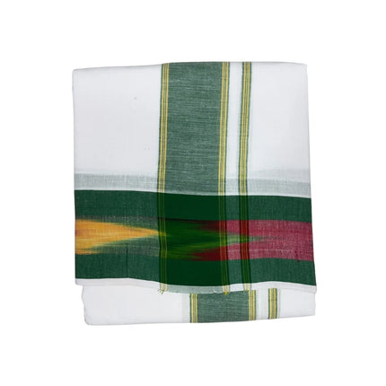 MEN COTTON 5 INCH POCHAMPALLI BORDER PANCHAKACHAM DHOTI - 9X5