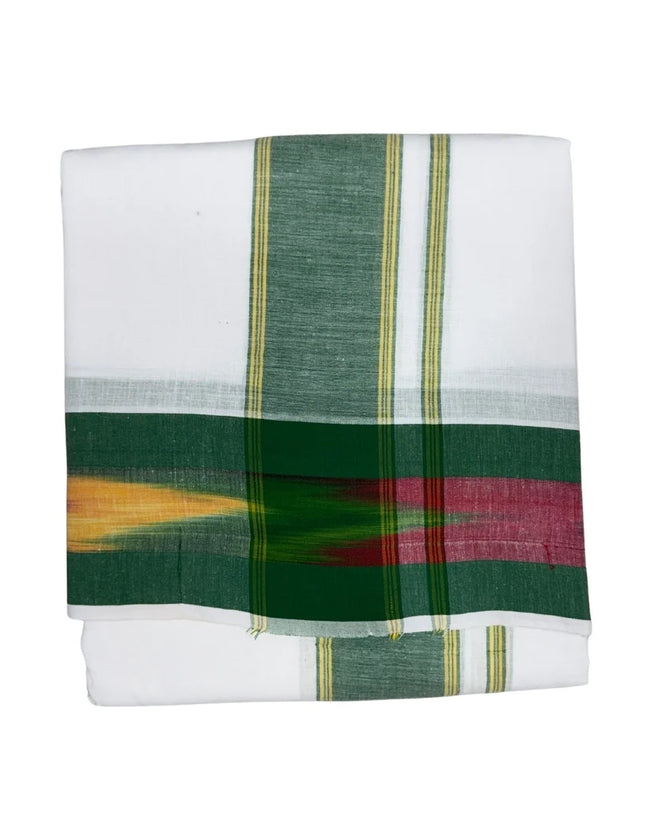 MEN COTTON 5 INCH POCHAMPALLI BORDER PANCHAKACHAM DHOTI - 9X5