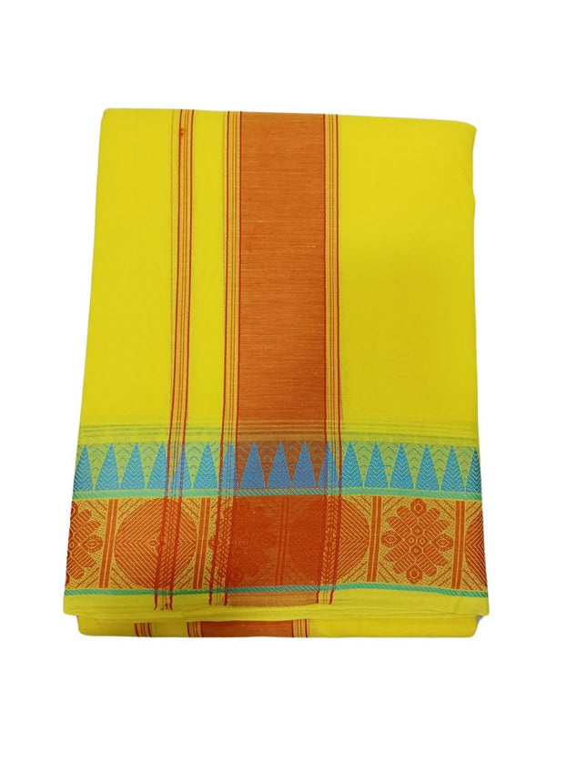 Men Cotton Thread Border Colour Panchakacham Dhoti- 10x6
