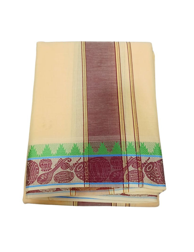 Men Cotton Thread Border Colour Panchakacham Dhoti- 10x6