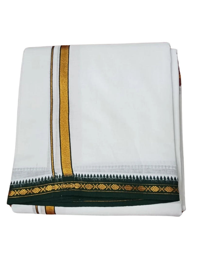 Men Cotton MLA Pattu Bleached Panchakacham Dhoti 9x5