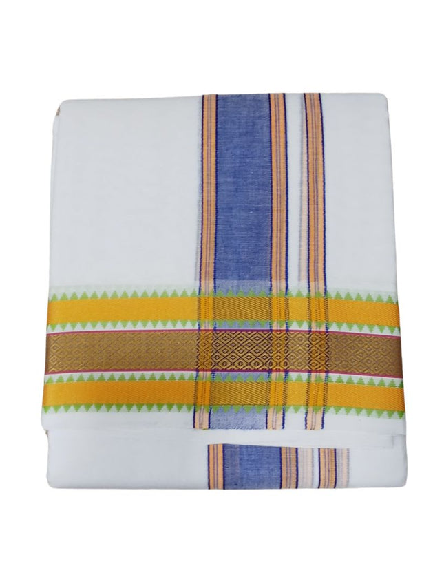 Men Pure Cotton 3 Inch New Pet Panchakacham Dhoti- 10x6