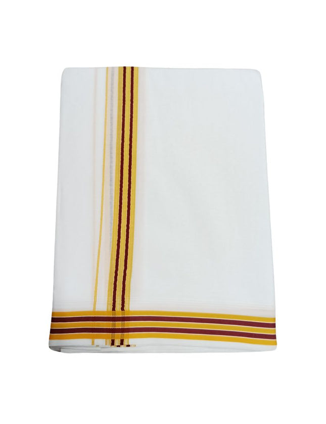 Men Pure Cotton 1 Inch Fancy Panchakacham Dhoti-9x5