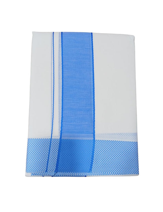 Men Pure Cotton D121 Chess Border Panchakacham Dhoti- 10x6