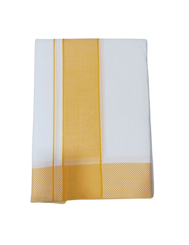 Men Pure Cotton D121 Chess Border Panchakacham Dhoti- 10x6