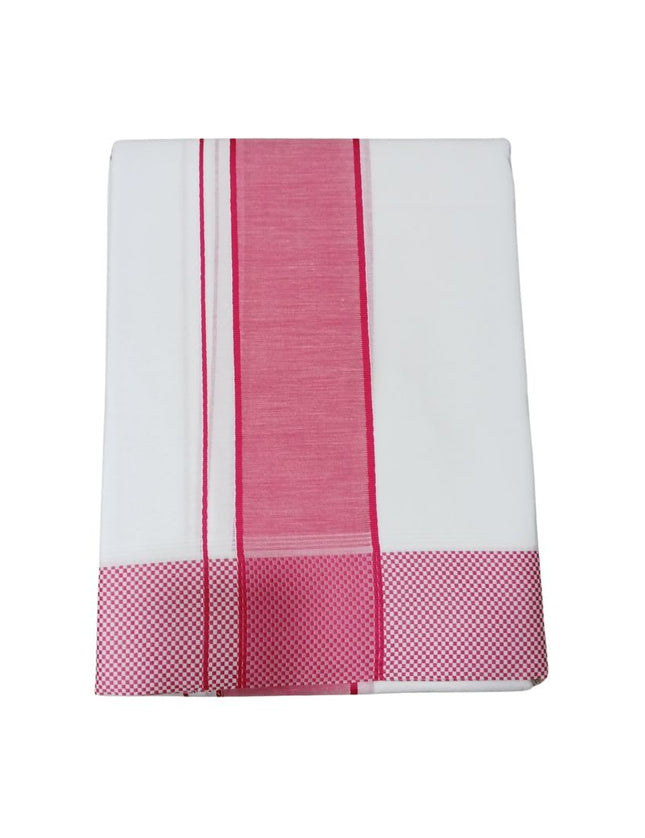 Men Pure Cotton D121 Chess Border Panchakacham Dhoti- 10x6