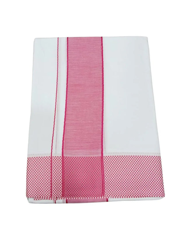Men Pure Cotton Colour Checks Panchakacham Dhoti-9x5