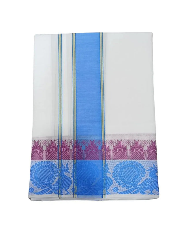 Men Pure Cotton D144 Majestic Fancy Panchakacham Dhoti-9x5