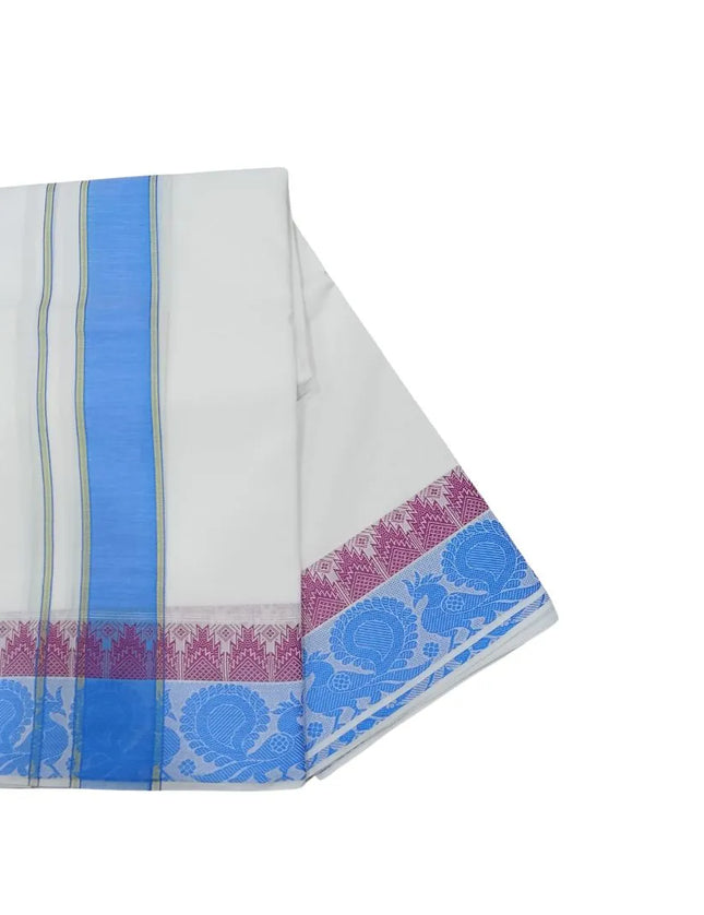 Men Pure Cotton D144 Majestic Fancy Panchakacham Dhoti-9x5