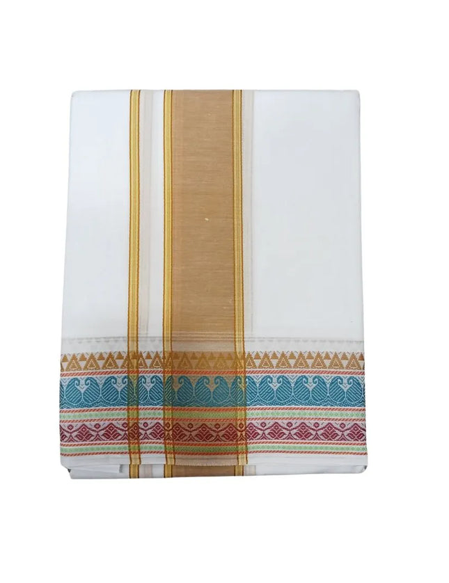 Men Pure Cotton D144 Majestic Fancy Panchakacham Dhoti-9x5