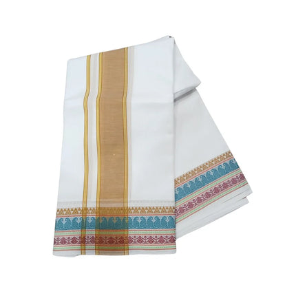 Men Pure Cotton D144 Majestic Fancy Panchakacham Dhoti-9x5