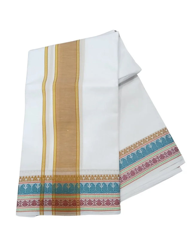 Men Pure Cotton D144 Majestic Fancy Panchakacham Dhoti-9x5