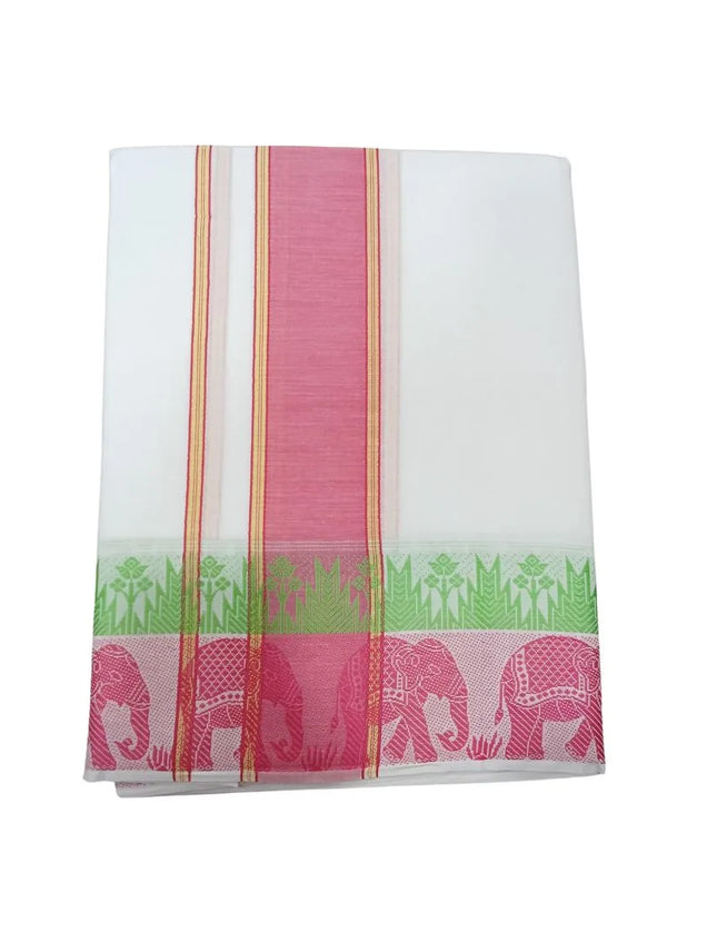 Men Pure Cotton D144 Majestic Fancy Panchakacham Dhoti-9x5