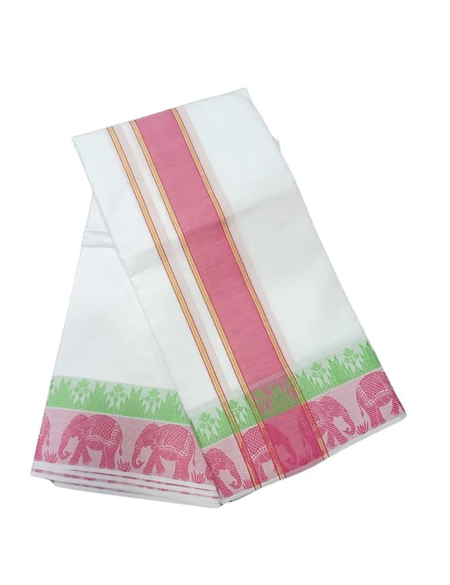 Men Pure Cotton D144 Majestic Fancy Panchakacham Dhoti-9x5
