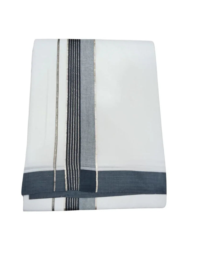 Men Pure Cotton Jari Fancy Mundhi Panchakacham Dhoti-9x5
