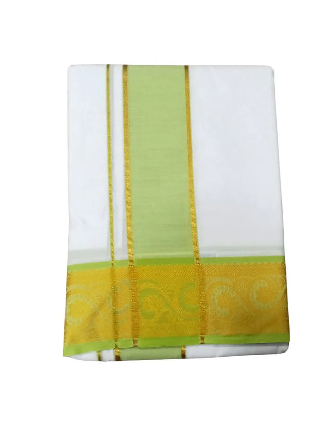 Men Pure Cotton Jayam White Panchakacham Dhoti-9x5
