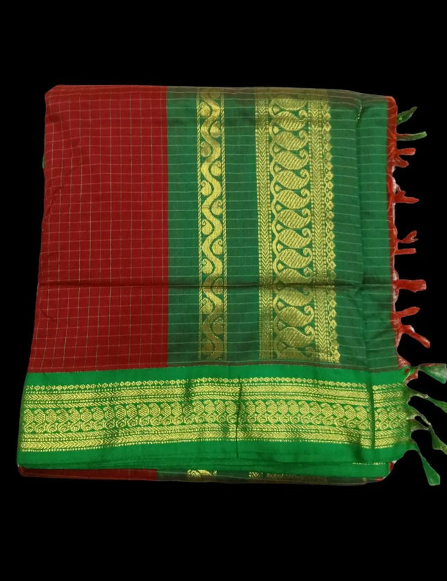 M C Kalyani Arni Checks 9 Yards Sarees