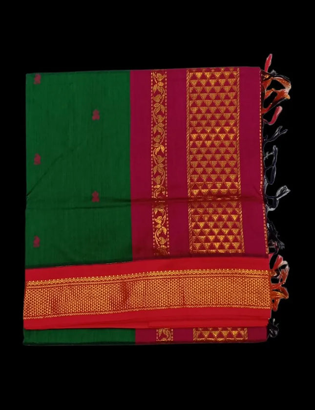 M C Kalyani Contrast  6 yards Sarees