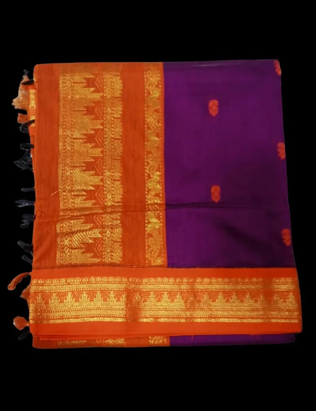 M C Kalyani Contrast  6 yards Sarees