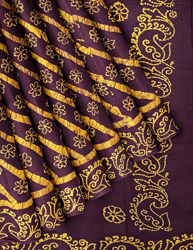 Madurai Cross Batik Soft Cotton 9 yards Sarees