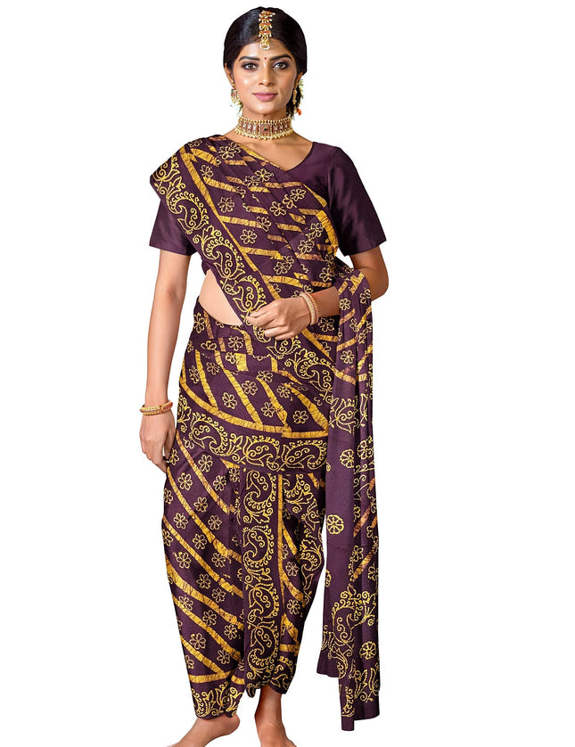 Madurai Cross Batik Soft Cotton 9 yards Sarees