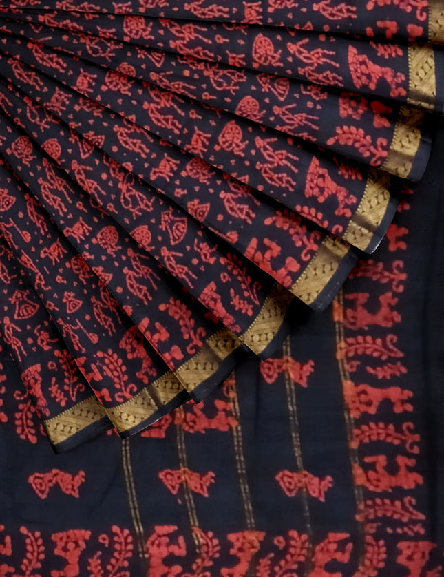 Madurai Soft Cotton Jari Border  6 yards Sarees