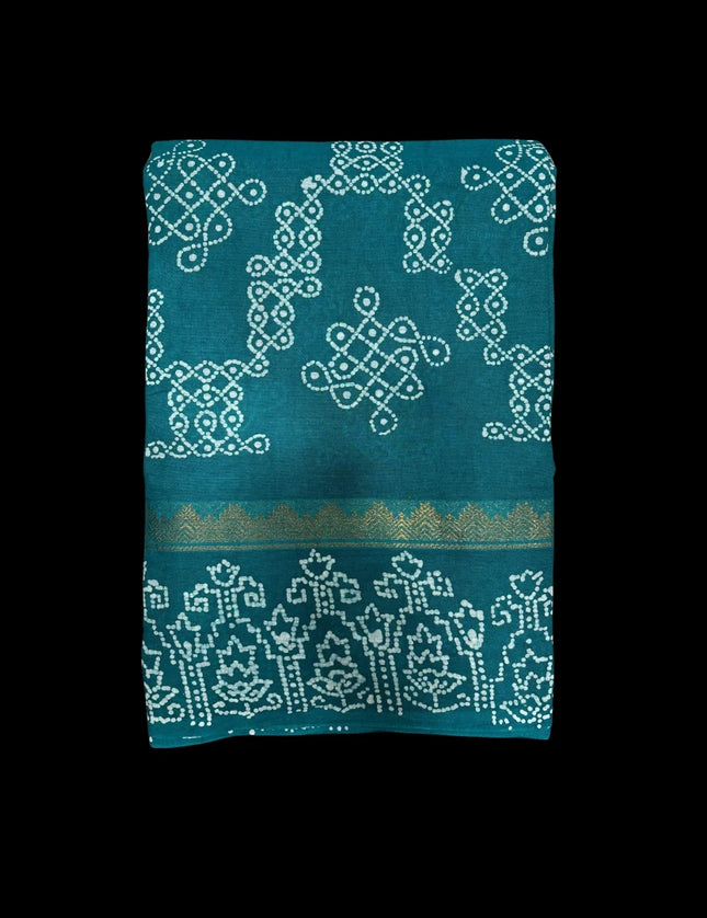 Madurai Sungudi Cotton Sarees with Jari Border 9 Yards Saree