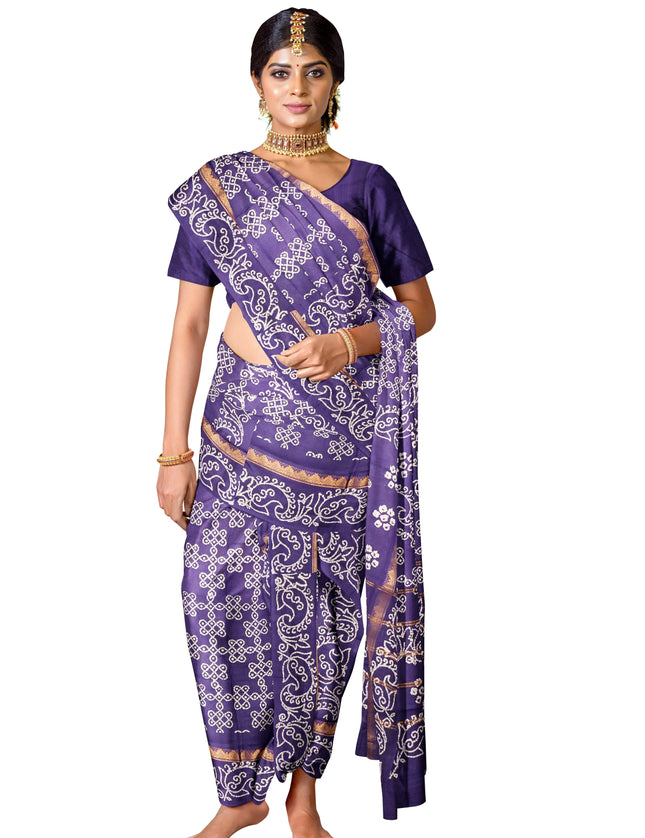 Madurai Sungudi Cotton Sarees with Jari Border 9 Yards Saree