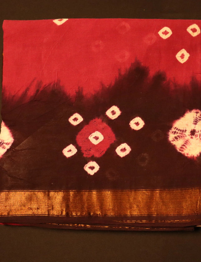 Madurai Tie & Dye with Jari Border 9 yards Saree