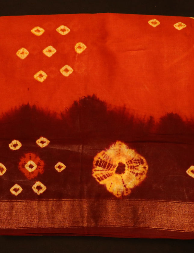 Madurai Tie & Dye with Jari Border 9 yards Saree