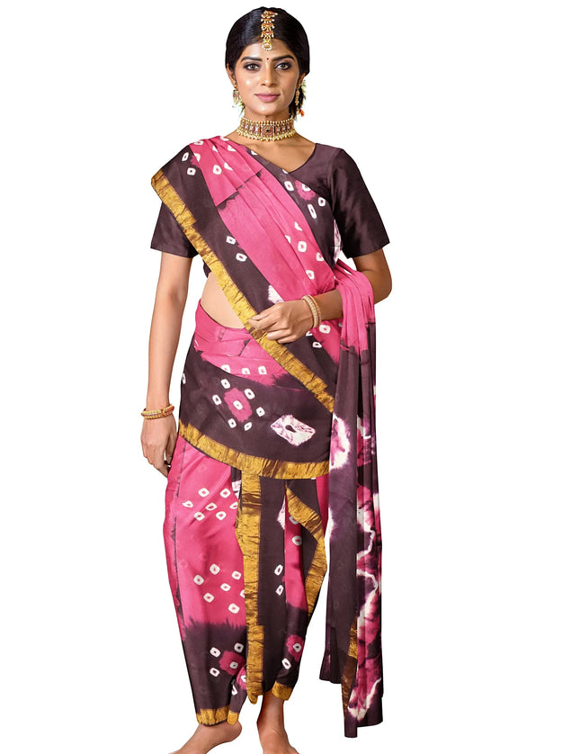 Madurai Tie & Dye with Jari Border 9 yards Saree