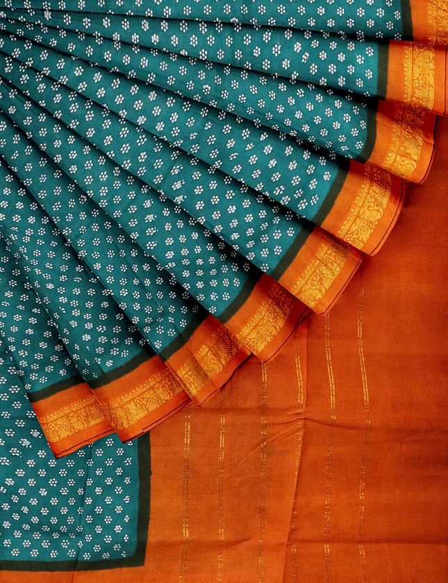 Madurai Wax Sungudi Cotton Sarees 9 Yards