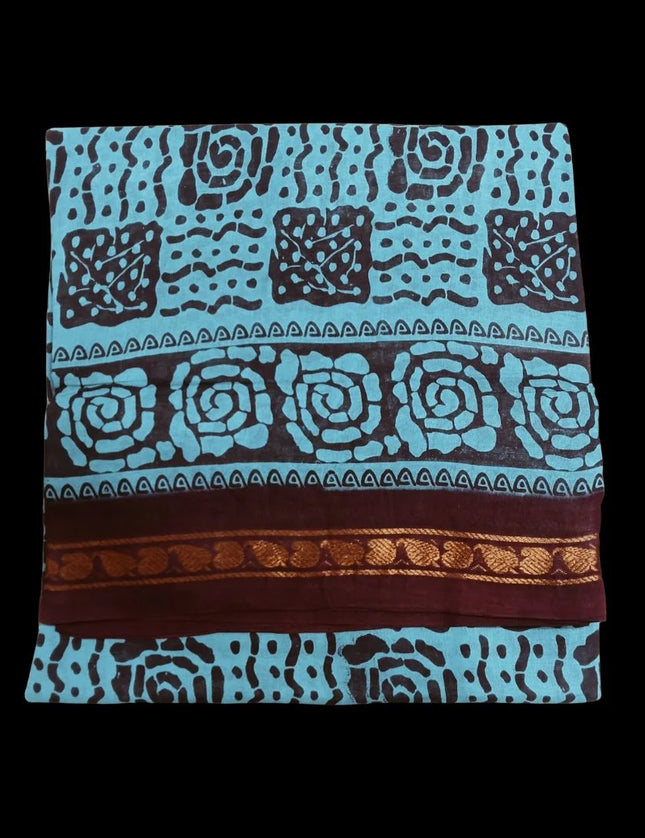 Madurai KT Reverse Printed 9 Yards Sarees