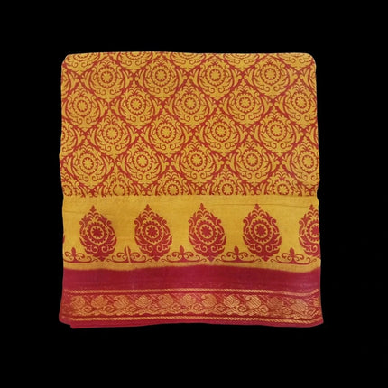 Madurai KT Reverse Printed 9 Yards Sarees