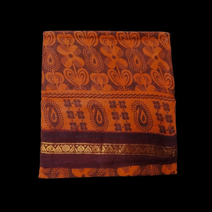 Madurai KT Reverse Printed 9 Yards Sarees