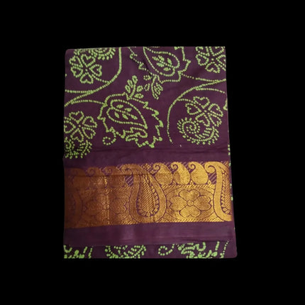 Madurai Poonam Kodi Wax Cotton 9 yards Sarees