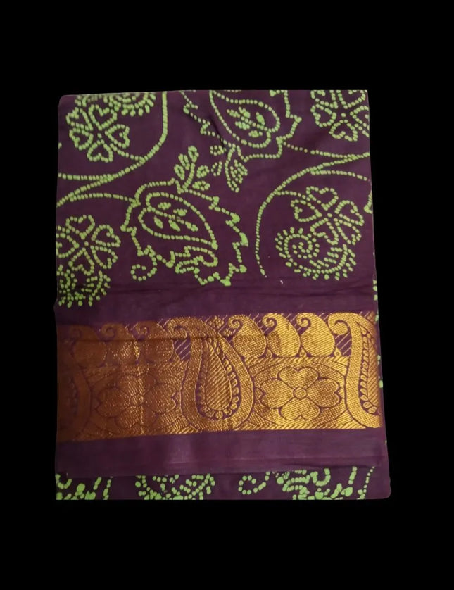 Madurai Poonam Kodi Wax Cotton 9 yards Sarees