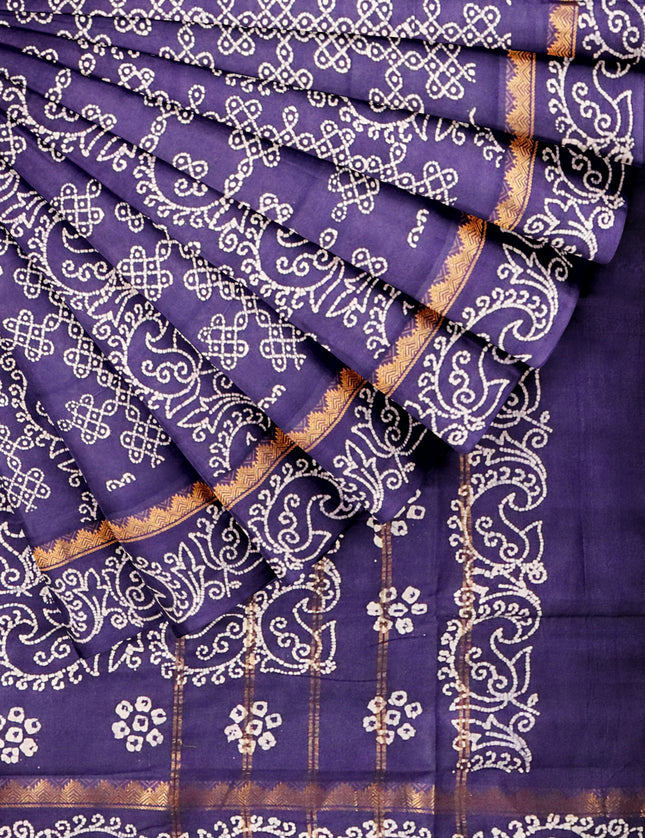 Madurai Sungudi Cotton Sarees with Jari Border 9 Yards Saree