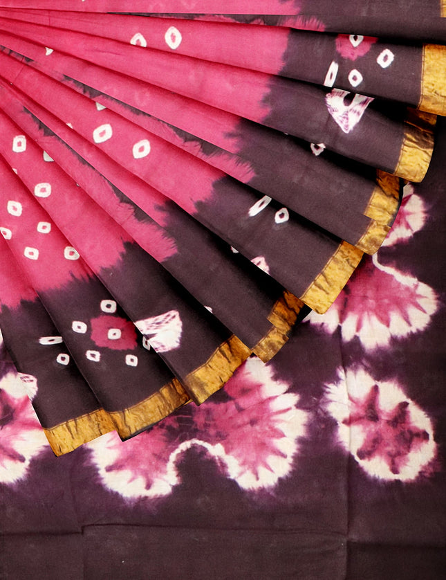 Madurai Tie & Dye with Jari Border 9 yards Saree