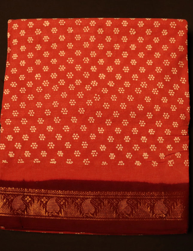 Madurai Wax Sungudi Cotton Sarees 9 Yards