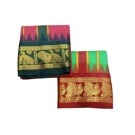 Men Art Silk Karishma Big Border Panchakacham Dhoti 9x5
