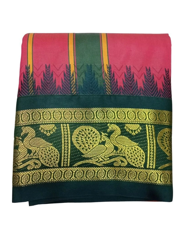Men Art Silk Karishma Big Border Panchakacham Dhoti 9x5