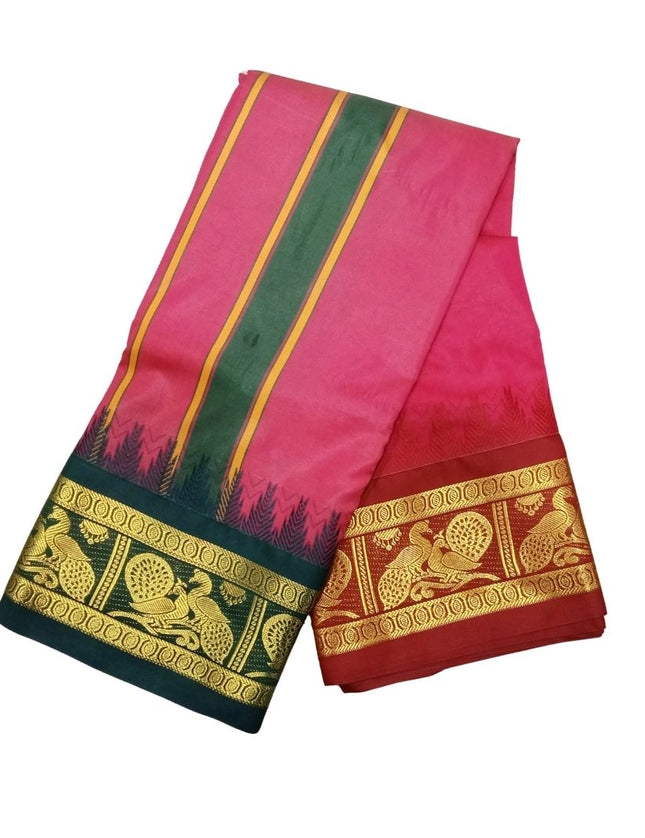 Men Art Silk Karishma Big Border Panchakacham Dhoti 9x5
