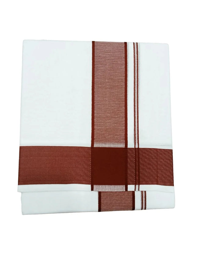 Men Cotton 2INCH Thillana Double Dhoti- 3.66m