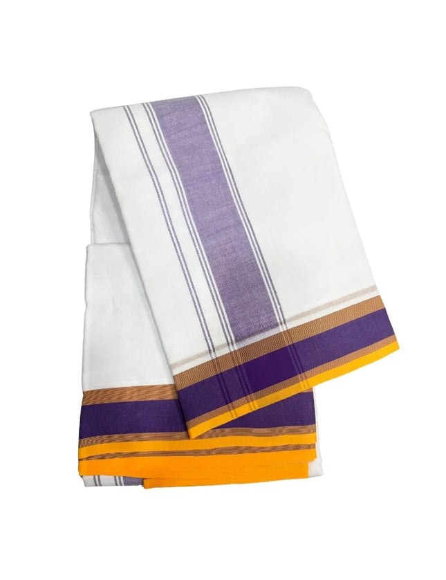 Men 2 Inch Deluxe Fancy Panchakacham Dhoti-9x5